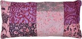 Patch sierkussen - Dounia P rose - Chenille katoen - 70 X 35cm voor in de bank