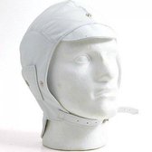 Chapeau aviateur en cuir blanc Halcyon - taille M