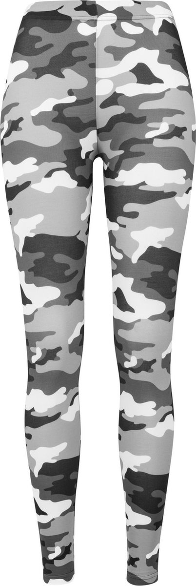 Urban classics ladies camo leggings in kleur sneeuw camo in Grijs