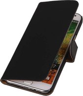 Samsung Galaxy E5 - Effen Design Zwart - Book Case Wallet Cover Hoesje