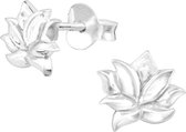 Zilveren Divine Lotus bloem oorbellen | Dames