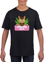 Jumping Jack t-shirt zwart voor meisjes - paarden shirt XL (158-164)