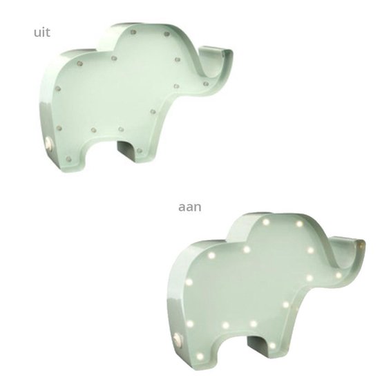 Mini Marquee-lights - Olifant - LED lampje - Grijs - H 14 cm x B 23 cm x D 5 cm van MINI — afbeelding 4