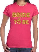 Bride to Be glitter tekst t-shirt roze dames L