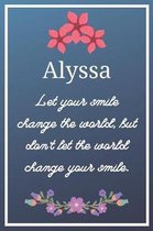 Alyssa Let your smile change the world, but don't let the world change your smile.