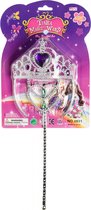 Lg-imports Glamourset Tiara Met Toverstaf Paars/zilver