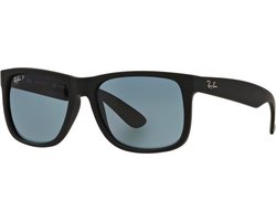 Ray-Ban RayBan Justin Classic Polarized zonnebril - zwart montuur met blauwe klassieke lenzen - 54 mm - RB4165 622/2V 54-16