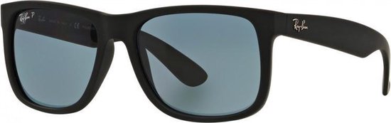 Ray-Ban RayBan Justin Classic Polarized zonnebril - zwart montuur met blauwe klassieke lenzen - 54 mm - RB4165 622/2V 54-16 cadeau geven