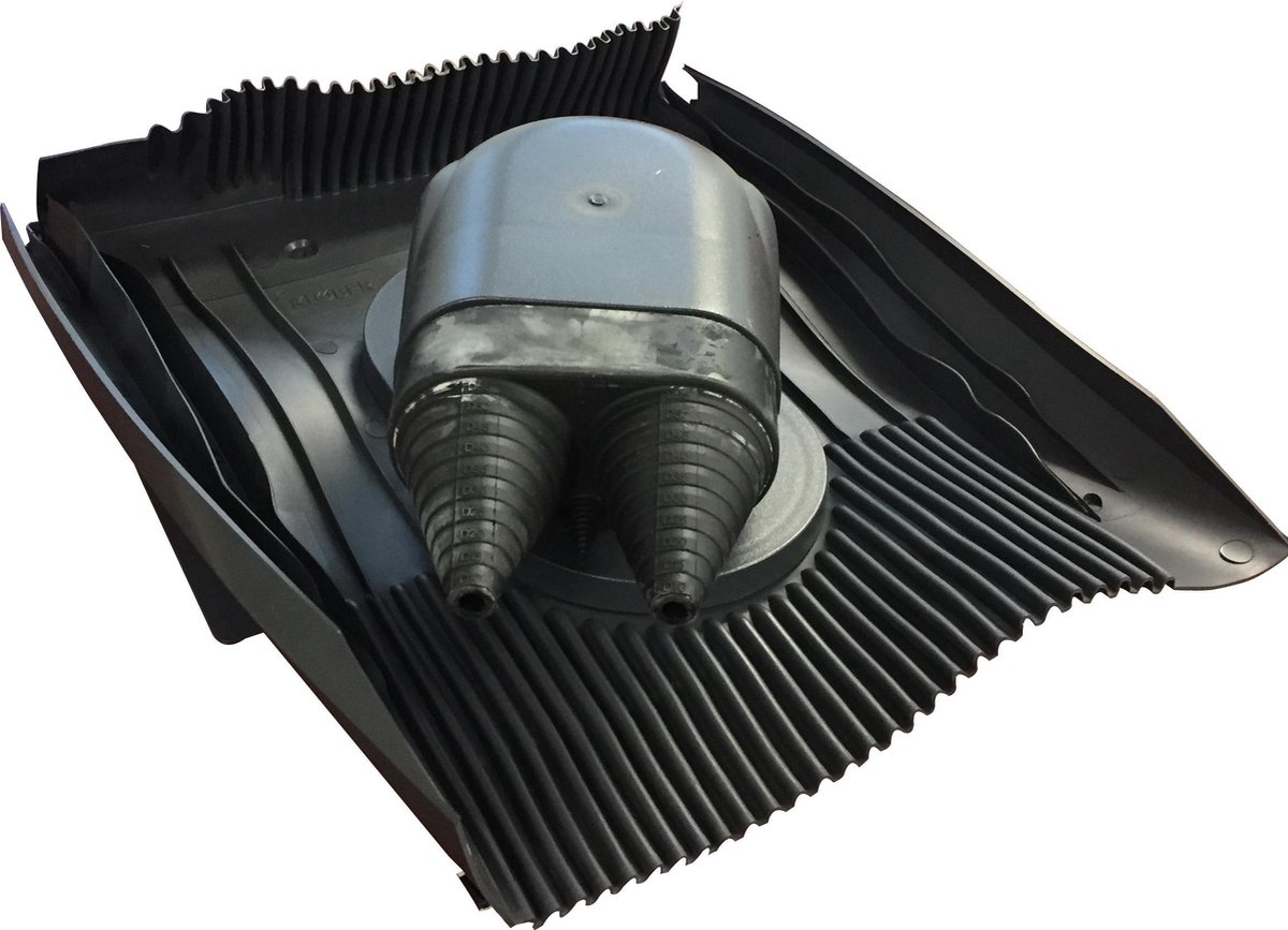 Klober Dubbele Kabeldoorvoer Antraciet Kabel Airco, Zonnepanelen, Boiler, etc