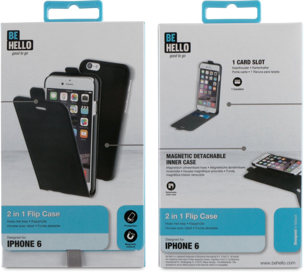 doe niet Ontspannend Ongelofelijk BeHello 2 in 1 Flip Case voor Apple iPhone 6/6S - Zwart | bol.com