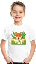 Tony the tiger t-shirt wit voor kinderen - unisex - tijger shirt L (146-152)
