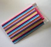 Cadeauzakjes Gekleurde lijnen - 17x25cm - 70gr - 200 stuks | Fourniturenzakjes / Kadozakjes / Geschenkzakjes