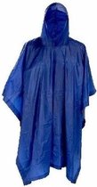 Navy herbruikbare regenponcho voor volwassenen