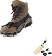 OUTAD Stainless Steel Crampons Antislip Wandelen one-size + APIKA Two Way Shoe Stretcher ( Unisex ) Maat: M - 37-41