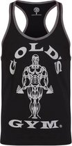 GGVST004 Muscle Joe Contrast Vest - Black/Grey Marl - L