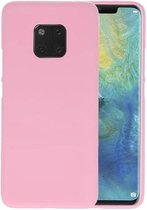 Bestcases Color Telefoonhoesje - Backcover Hoesje - Siliconen Case Back Cover voor Huawei Mate 20 Pro - Roze