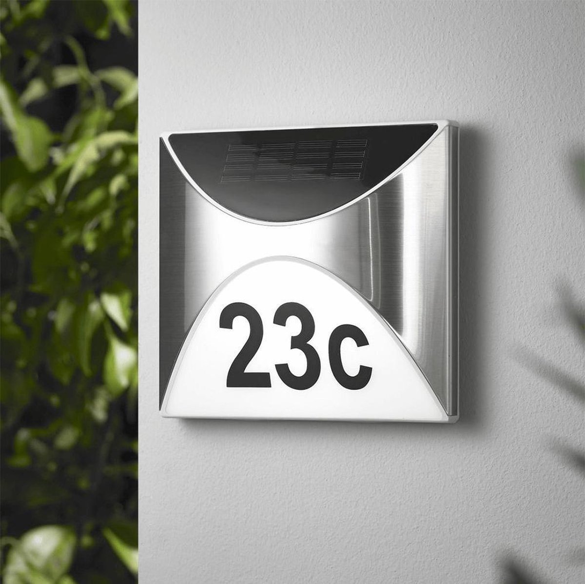Huisnummer lamp buiten - Inclusief nummers - Huisnummer lamp op zonne-energie |