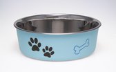 Honden Voerbak & Drinkbak - Vaatwasmachinebestendig, met Antislip en Antibacteriële RVS binnenzijde - Loving Pets Bella Bowl - 8 kleuren in Small tot Extra-Large - Kleur: Murano Bl