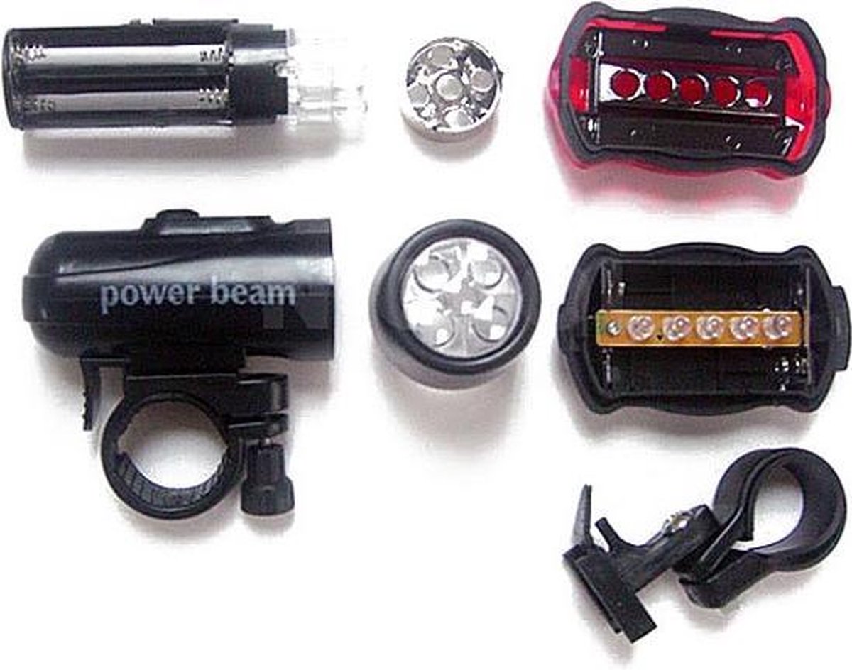 LED Fietslamp Set Koplamp & Achterlicht - Power Beam Voorlamp & Achterlamp