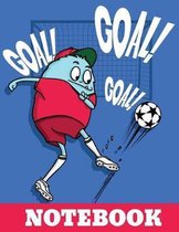 Funny Monster Soccer Player 8.5 x 11 Notebook