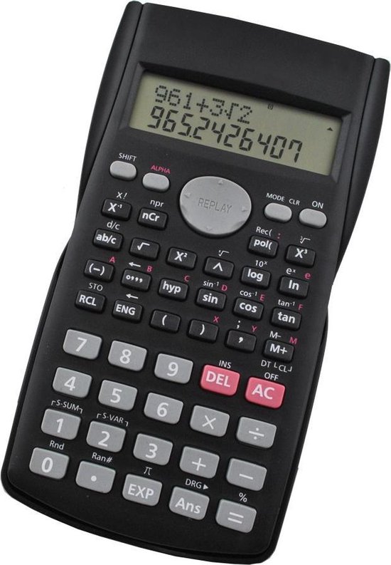 Wetenschappelijke Wiskunde Calculator - Rekenmachine Met LCD Scherm - Zwart