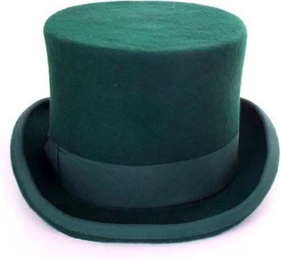 sigaar Couscous heel veel Hoge hoed donkergroen steampunk tophat - maat 56-57-58 - groen dames heren  | bol.com