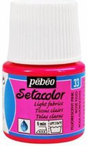 Pébéo Setacolor Fluoriserend Roze Textielverf - 45ml textielverf voor lichte stoffen