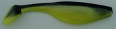 Shad 7 cm 3 inch black chartreuse pearl