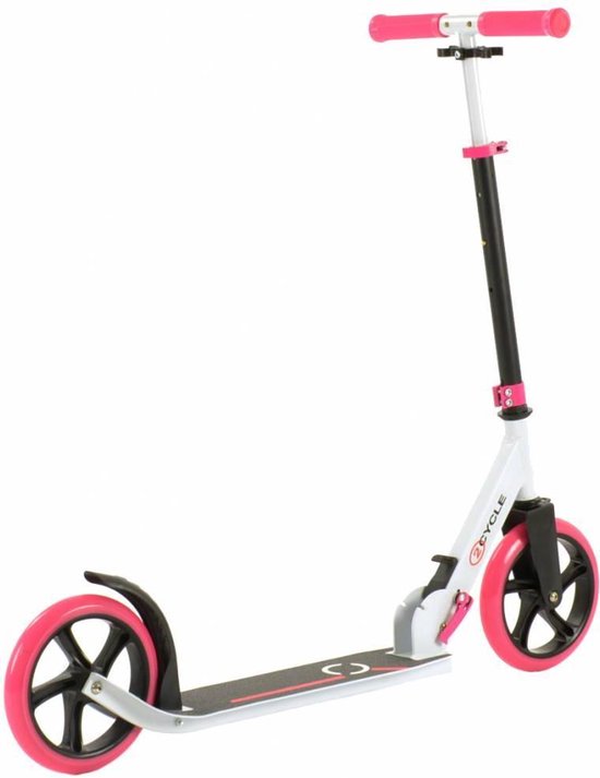 Step Aluminium - Grote Wielen 20cm -Roze-Wit - Autoped - Scooter | bol.com