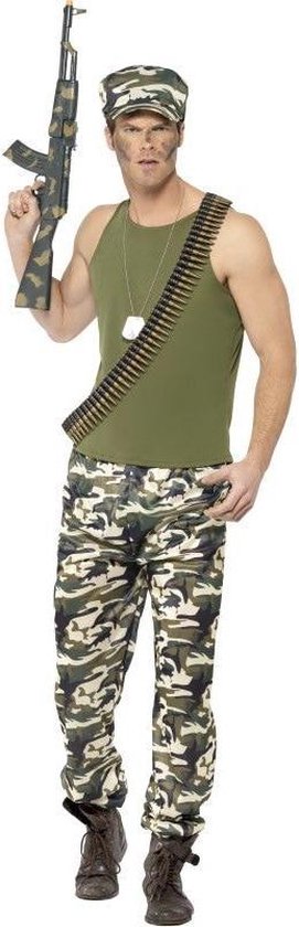 Leger & Oorlog Kostuum | Eenvoudige Leger Camouflage | Man | Small |  Carnaval kostuum... | bol.com