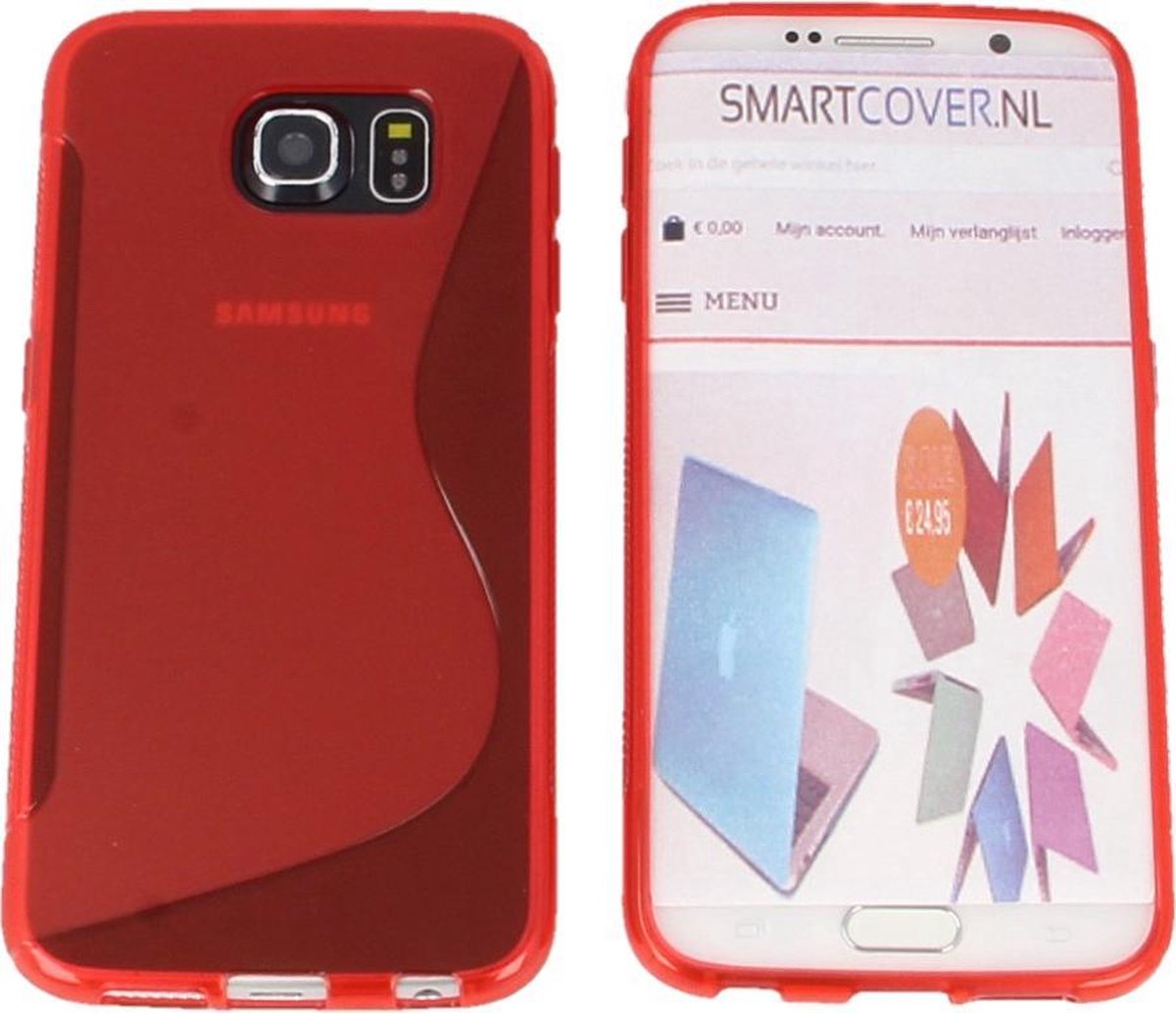 Samsung Galaxy S7 Edge S Line Gel Silicone Case Hoesje Transparant Rood Red