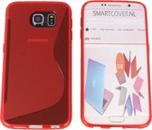 Samsung Galaxy S7 Edge S Line Gel Silicone Case Hoesje Transparant Rood Red
