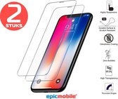 Screenprotector geschikt voor iPhone X/XS Screenprotector - Tempered Glass – 2Pack voordeelbundel- EPICMOBILE