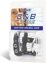 Blue Line Duo Cock And Ball Lock Black OS