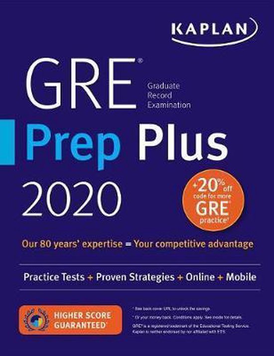 GRE Prep Plus 2020 9781506248929 Kaplan Test Prep Boeken