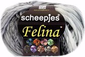 SCHEEPJES FELINA  - 021 GRIJS. PAK MET 5 BOLLEN a 100 GRAM. KL.NUM. 412.