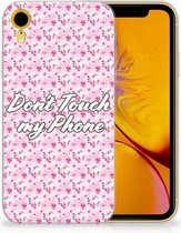 Geschikt voor iPhone XR Silicone Back Cover Flowers Pink DTMP