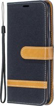 Denim Book Case - Samsung Galaxy A20e Hoesje - Zwart