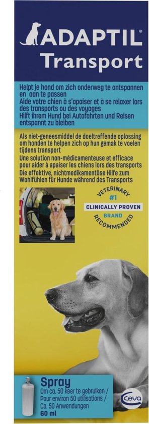 Adaptil Antistressmiddel - Transport Spray Hond - 60 ml