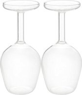 Voordeelpakket- 2x Omgekeerd wijnglas – Drinken uit voet – 375 ml - Ondersteboven Wijnglas - Geschenk - Versiering