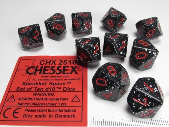 Afbeelding van het spel Chessex dobbelstenen set, 10 10-zijdig, Speckled Space