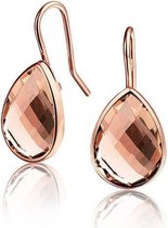 Montebello Ecolette Oorbellen - 925 Zilver Roséverguld - Swarovski® - 14x10mm - 20mm