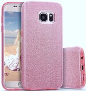 Samsung Galaxy S7 Edge Hoesje - Glitter Backcover - Roze