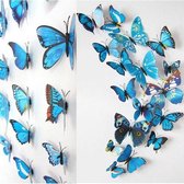 3D Vlinders Muurstickers (Blauw) - Vlinder Muursticker