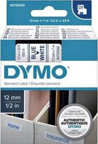 Labeltape dymo 45014 12 mm x 7 m d1 wit / blauw