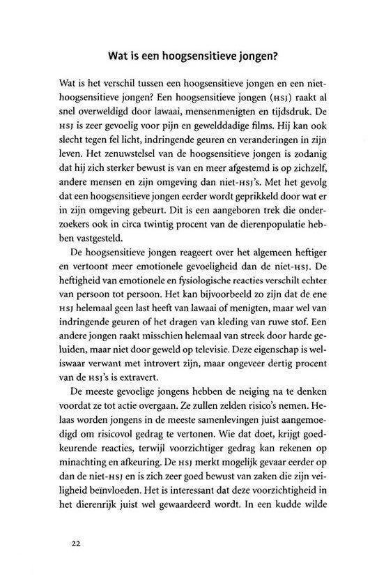 Vraag 'Wat is een hooggevoelige jongen?' gevolgd door tekst