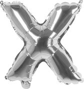 Boland - Folieballon 'X' zilver X - Zilver - Letterballon