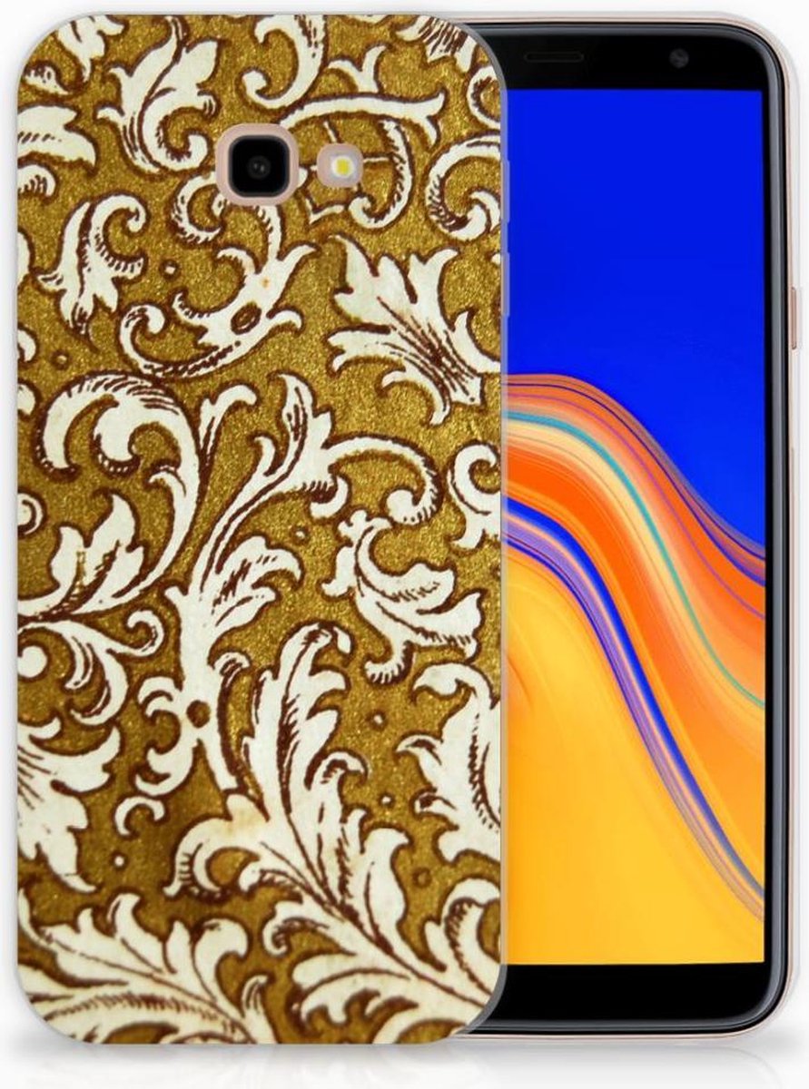 Siliconen Hoesje Samsung Galaxy J4 Plus (2018) Barok Goud