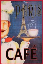 Wandbord - Cafe Paris -20x30cm-