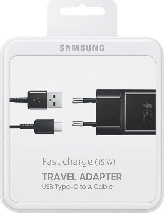 universele USB-C thuislader + datakabel - zwart - snel laden 15W